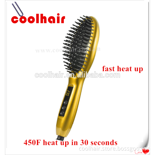 lowest price New Arrival COOLHAIR Hair Straightener Brush Auto Electric Hair Straightening Brush